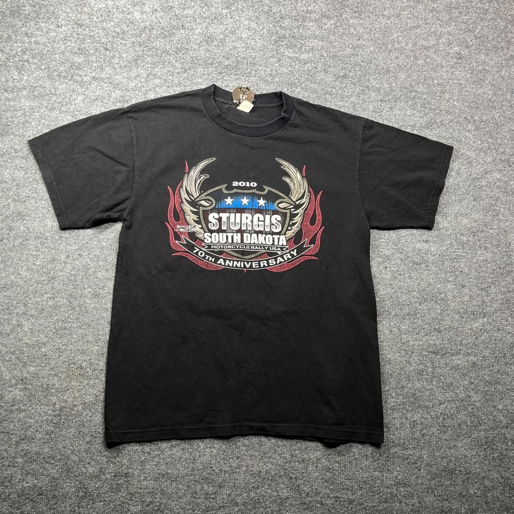 2010‎ 70th Anniversary Sturgis Motorcycle Rally South Dakota T-Shirt Men's Large